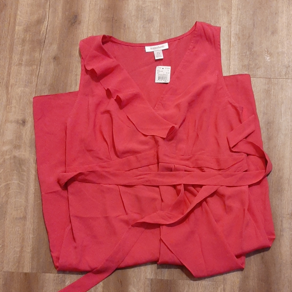 Sleeveless Pink Motherhood Maternity Wrap Dress